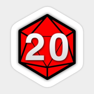 NATURAL 20 - RED LOGO Sticker